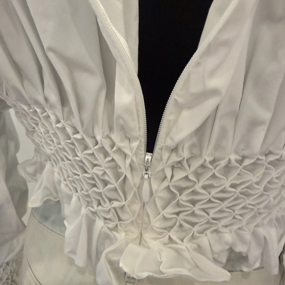 Kenzo Paris Smocked High Neck Blouse FR 38 | Dramatic Sleeve | Wrn Once - Picture 7 of 15